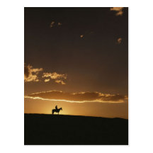 Breathtaking Cowboy Sunset Post Cards