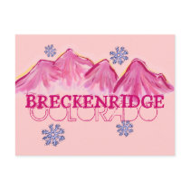 Breckenridge Colorado pink mountains postcard