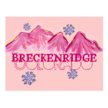 Breckenridge Colorado pink mountains postcard