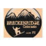 Breckenridge Colorado snowboard art postcard