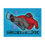 Breckenridge Colorado snowboarder postcard