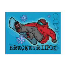 Breckenridge Colorado snowboarder postcard