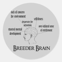 Breeder Brain Round Stickers