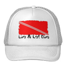 Breezy Beach Wear Live & Let Dive White Trucker Ha Trucker Hat