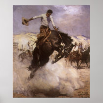Breezy Riding by WHD Koerner, Vintage Rodeo Cowboy