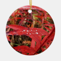 BREL Bright Red Leaves Christmas Ornaments