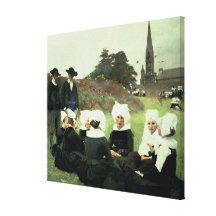 Breton Women Sitting at a Pardon Canvas Prints