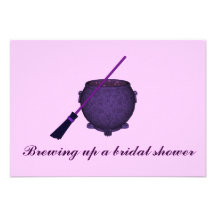 "Brewing Up a Bridal Shower" w/ Broom & Cauldron ( Invitation