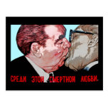Brezhnev & Honecker Kiss,East Side Gallery, Berlin Post Cards