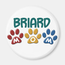 BRIARD MOM Paw Print 1 Fridge Magnets