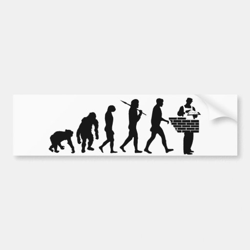 Brick layer Mason Brickies evolution craft Bumper Sticker