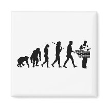 Brick layer Mason Brickies mens work evolution Magnets