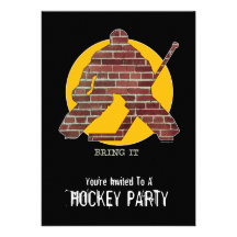 Brick Wall Goalie Party invitation