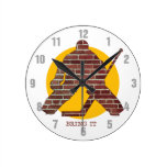 Brick Wall Goalie Round Wallclocks