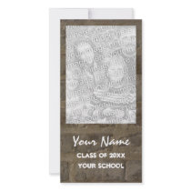 Brick Wall Graduation Announcement Photo Card