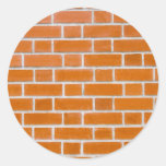 Brick wall round stickers