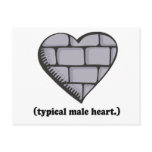brick wall typical male heart post cards