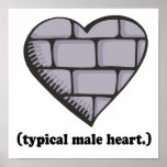 brick wall typical male heart print