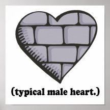 brick wall typical male heart print