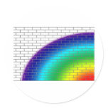 brick wall with rainbow colours