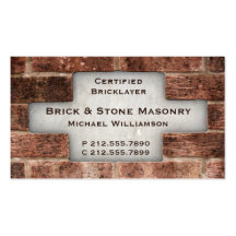 Bricklayer and Stone Masonry Brick Business Cards