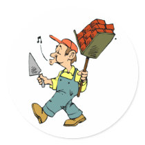Bricklayer Round Stickers