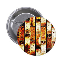 Bricks Brown Art Rustic Rigid Tough Wall Royal Pinback Button