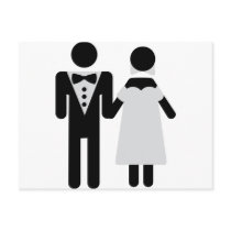 bridal couple icon post cards