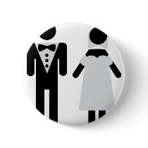 bridal couple symbol pinback buttons