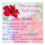 Bridal Luncheon Pretty Tropical Flowers Personalized Invitation