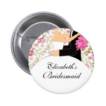 Bridal Party Bridesmaid Button / Pin Flowers