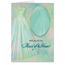 BRIDAL PARTY INVITATIONS -  MAID OF HONOR GREETING CARDS