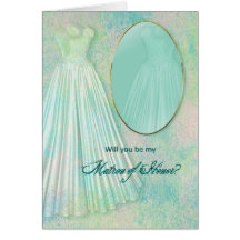 BRIDAL PARTY INVITATIONS -  MARON OF HONOR GREETING CARD