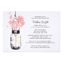 Bridal Showe Wildflowers & Mason Jar Announcement