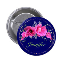 Bridal Shower Buttons Pink Bouquet