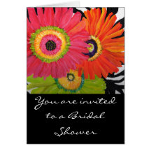 Bridal Shower Card with 3 Bright Gerbera Daisies