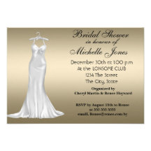 Bridal Shower Cream Announcements