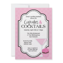 Bridal Shower Cupcakes and Cocktails Personalized Announcement