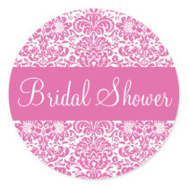 Bridal Shower Damask Envelope Sticker Seal