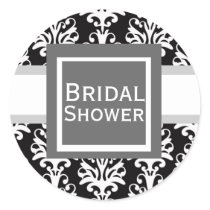 Bridal Shower Damask Stickers