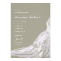Bridal Shower Dress Gown Taupe invitations