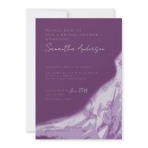 Bridal Shower Eggplant purple : bridal gown Invitation