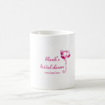 bridal shower favour mug - personalize name, date