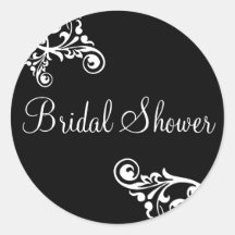 Bridal Shower Flourish Envelope Sticker Seal