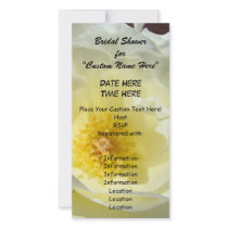 Bridal Shower for Custom Invitations White Rose Picture Card
