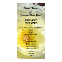 Bridal Shower for Custom Invitations White Rose Picture Card