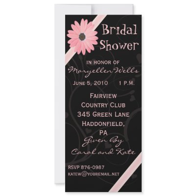 Bridal Shower Invitation in Pink and Black by Be_My_Valentine