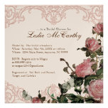 Bridal Shower Invitation - Trellis Rose Vintage