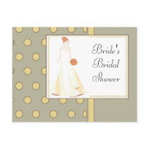 Bridal Shower Invitation-Yellow Polka Dot Postcards