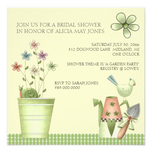 Bridal Shower Invitations or Garden Party Event at Zazzle.ca